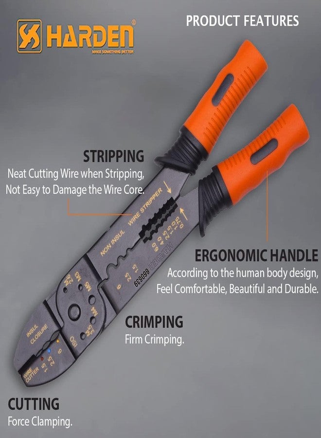 Harden 9" Multi Functional Wire Stripper, Cable Wire Cutter Stripper - 660639 - Image 2